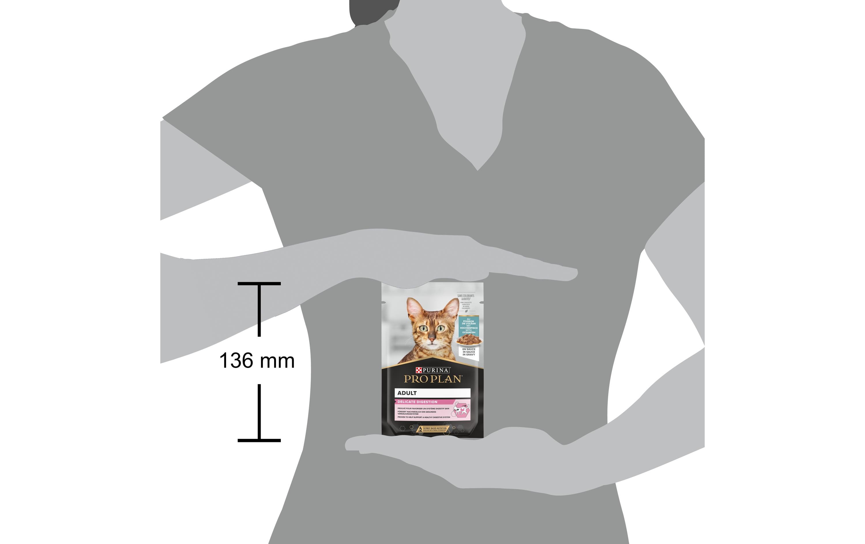 Adult Delicate Digestion in Sauce mit Hochseefisch 26 x 85 gAlleinfuttermittel für ausgewachsene Katzen