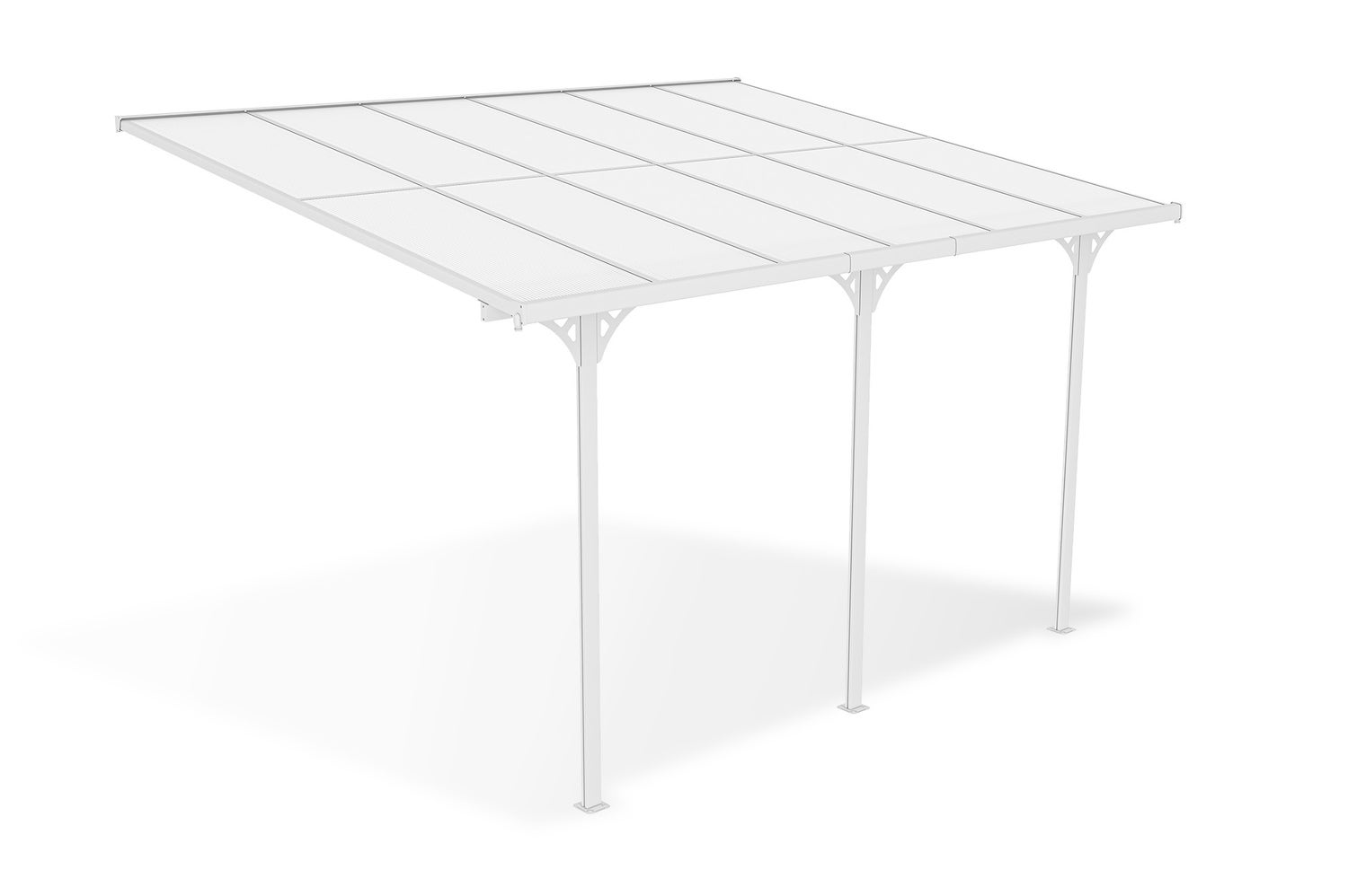 Terrasoverkapping/carport KLEO 400L300 aluminium wit