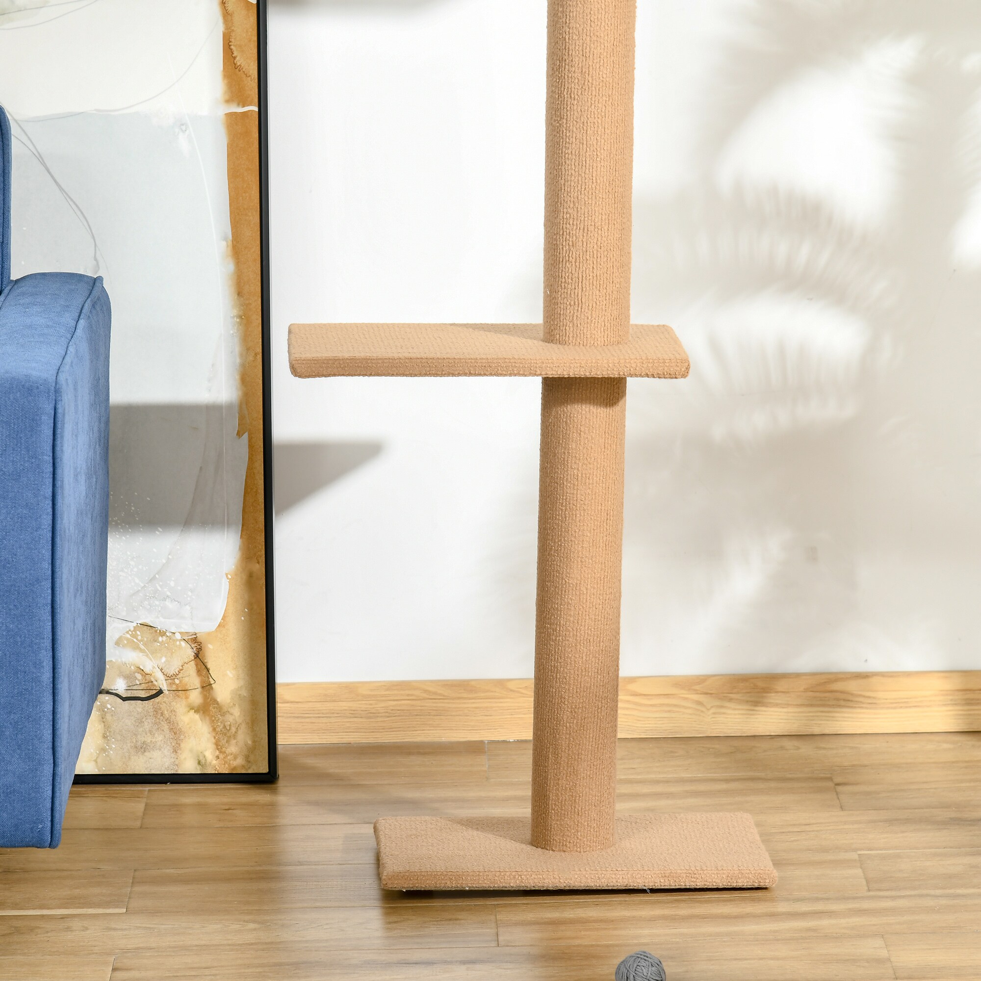 PawHut Kratzbaum Deckenhöhenanpassbar braun 43L x 27B x 228-260H cm