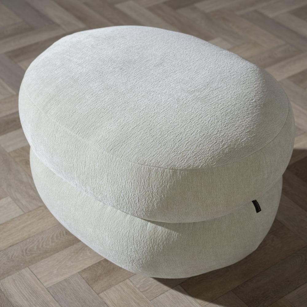 Bronx71 Hocker Mia ovaal chenille mint groen