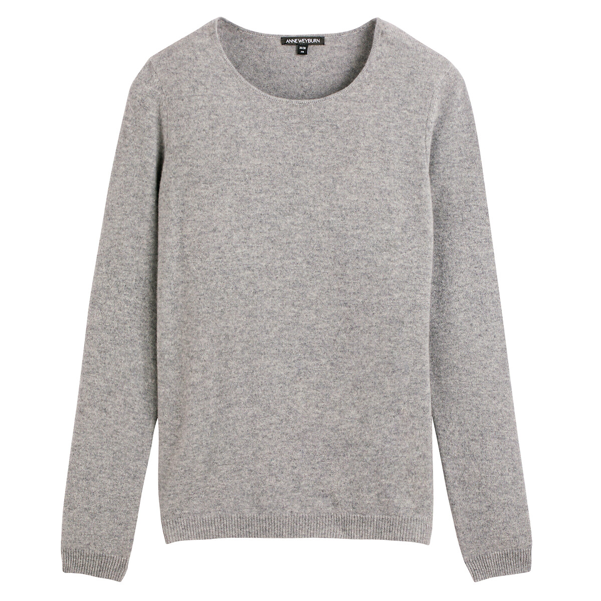 ANNE WEYBURN<br>Suéter de gola redonda, puro cashmere