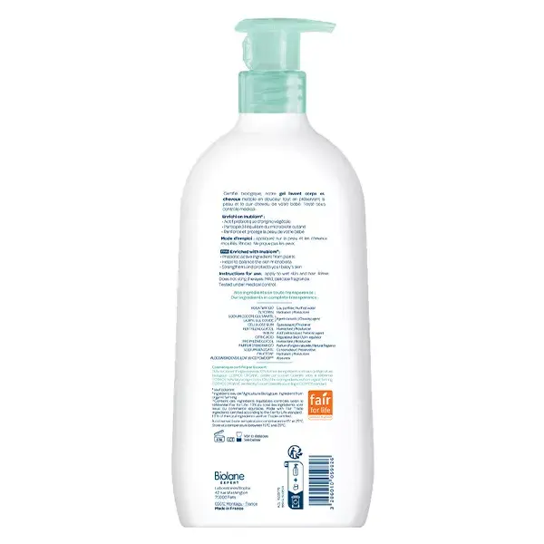 Biolane Expert - Gel Orgânico para Corpo e Cabelo - Pele Sensível - 500ml