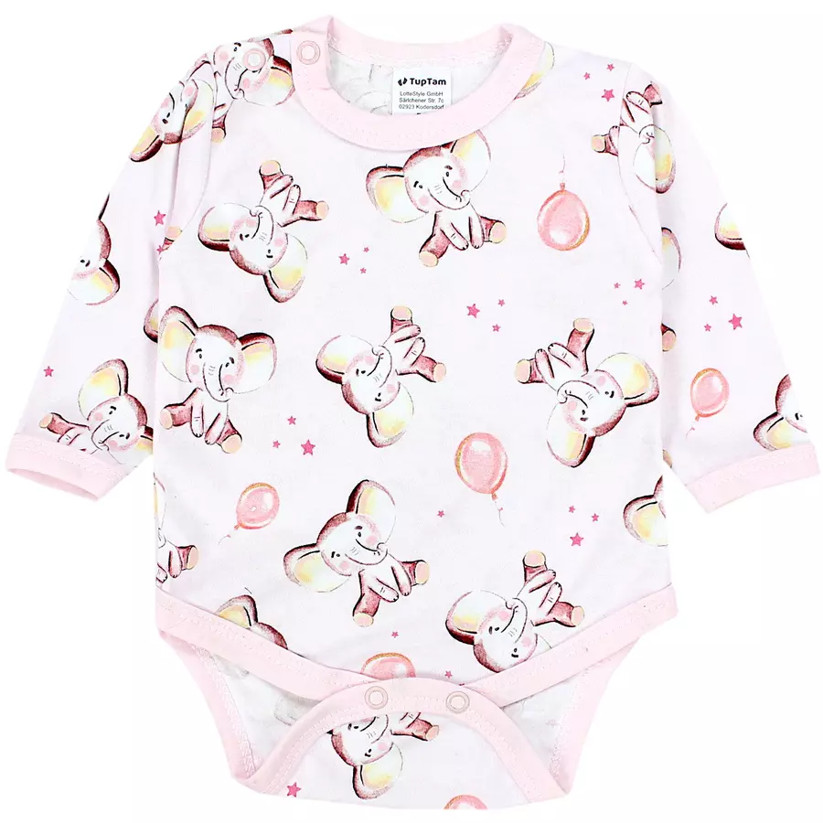 TupTam Mädchen Baby Body Langarm Unifarben 5er Pack rosablau