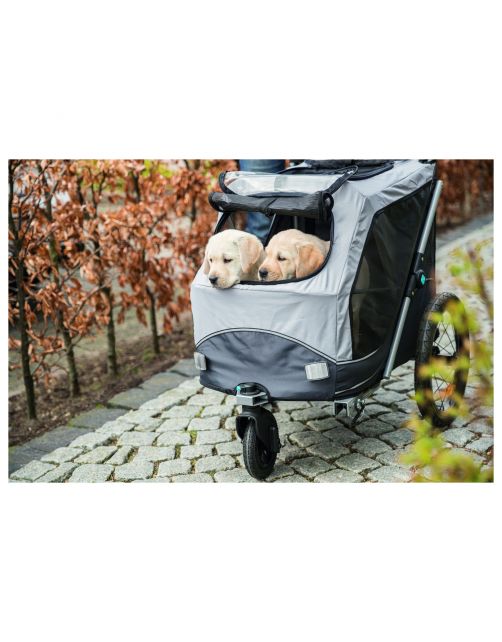 Trixie Fietskar Opvouwbaar - Hondenfietskar - 74x95x103\/143 cm Grijs Zwart Tot 30 Kg Large