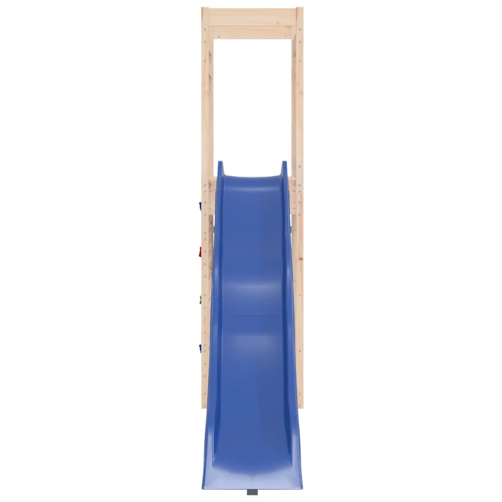 Aire de jeux d'extérieur balançoires toboggan portiques robuste jeux jardin 53 x 267 x 207 cm bois de pin massif