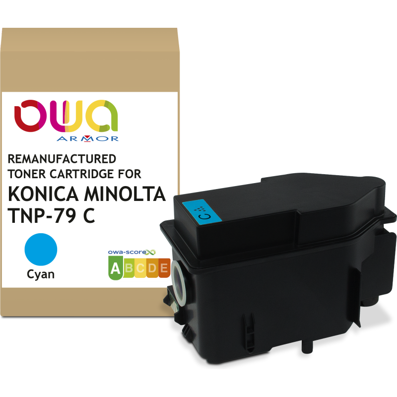 Toner remanufacturé OWA - standard - Cyan - pour KONICA MINOLTA TNP-79C