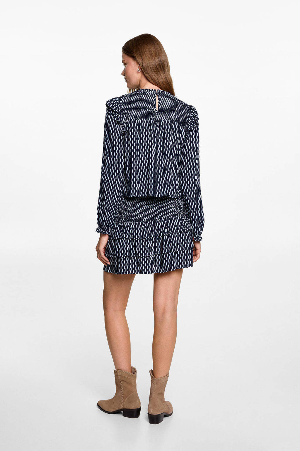 MANGO TEEN strokenrok donkerblauw
