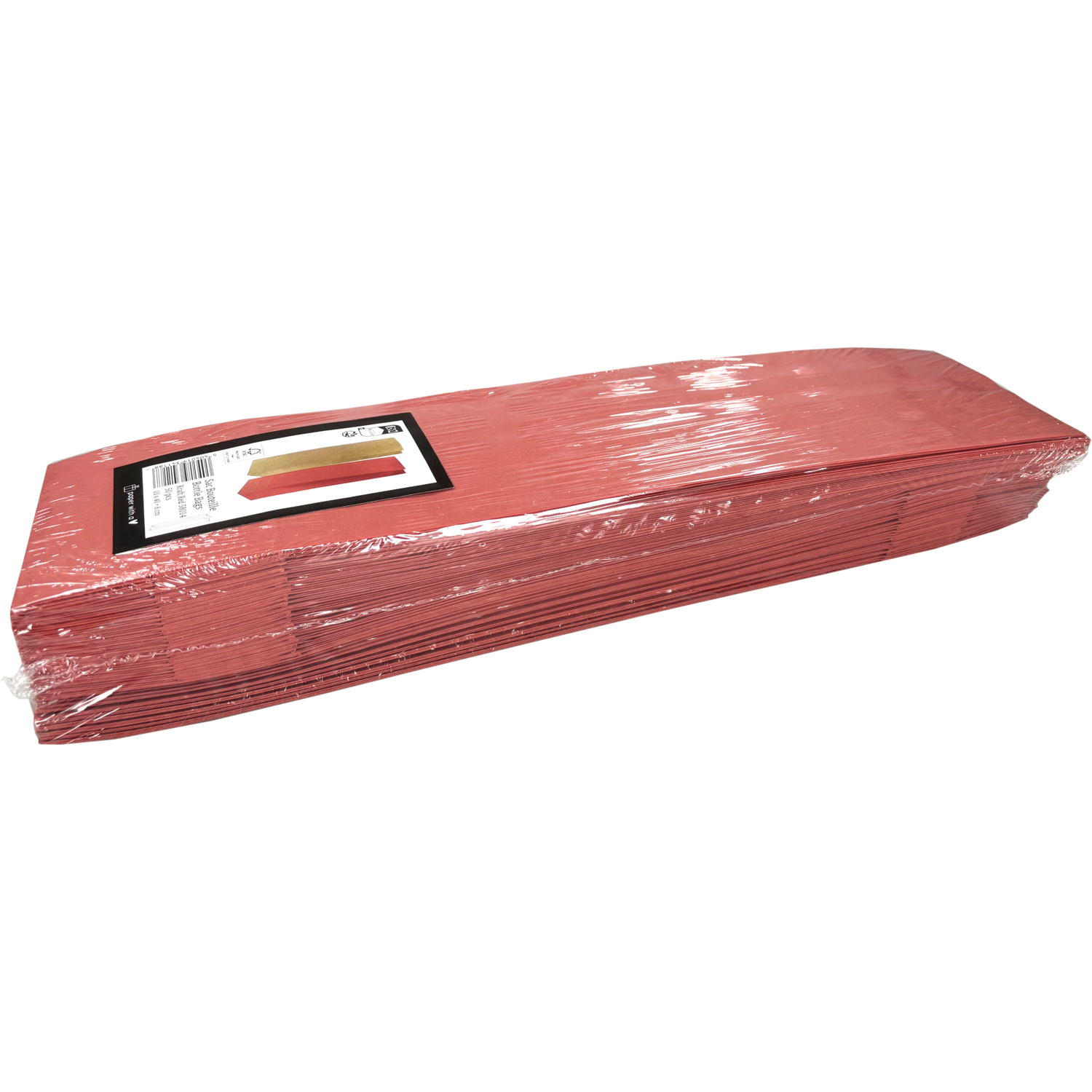 Fleszak, 10x40x8cm, papier, rood