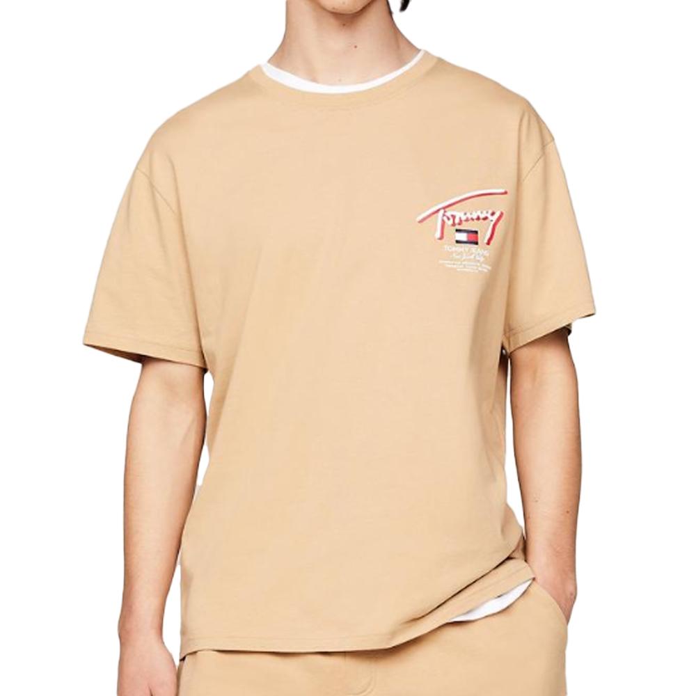 Tommy Hilfiger T-shirt Beige Homme Tommy Hilfiger DM0DM18574