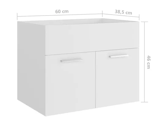 Armoire d'évier avec lavabo intégré Blanc Aggloméré