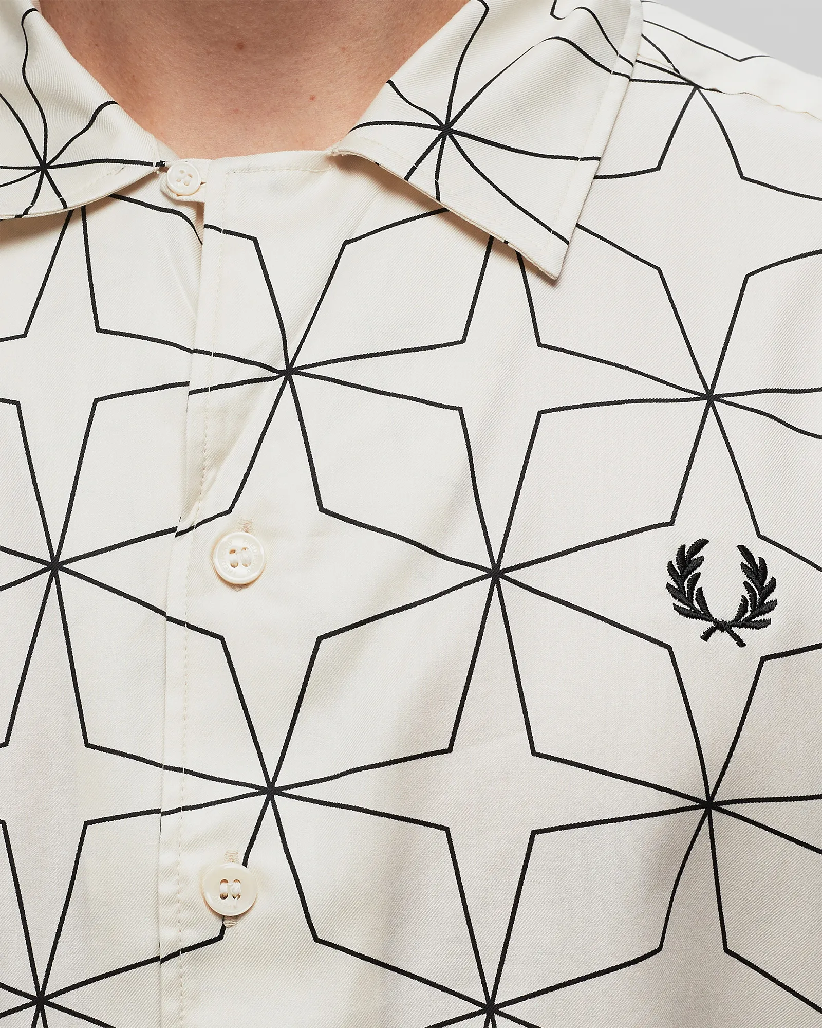 Fred Perry Geometric Print Revere Collar
