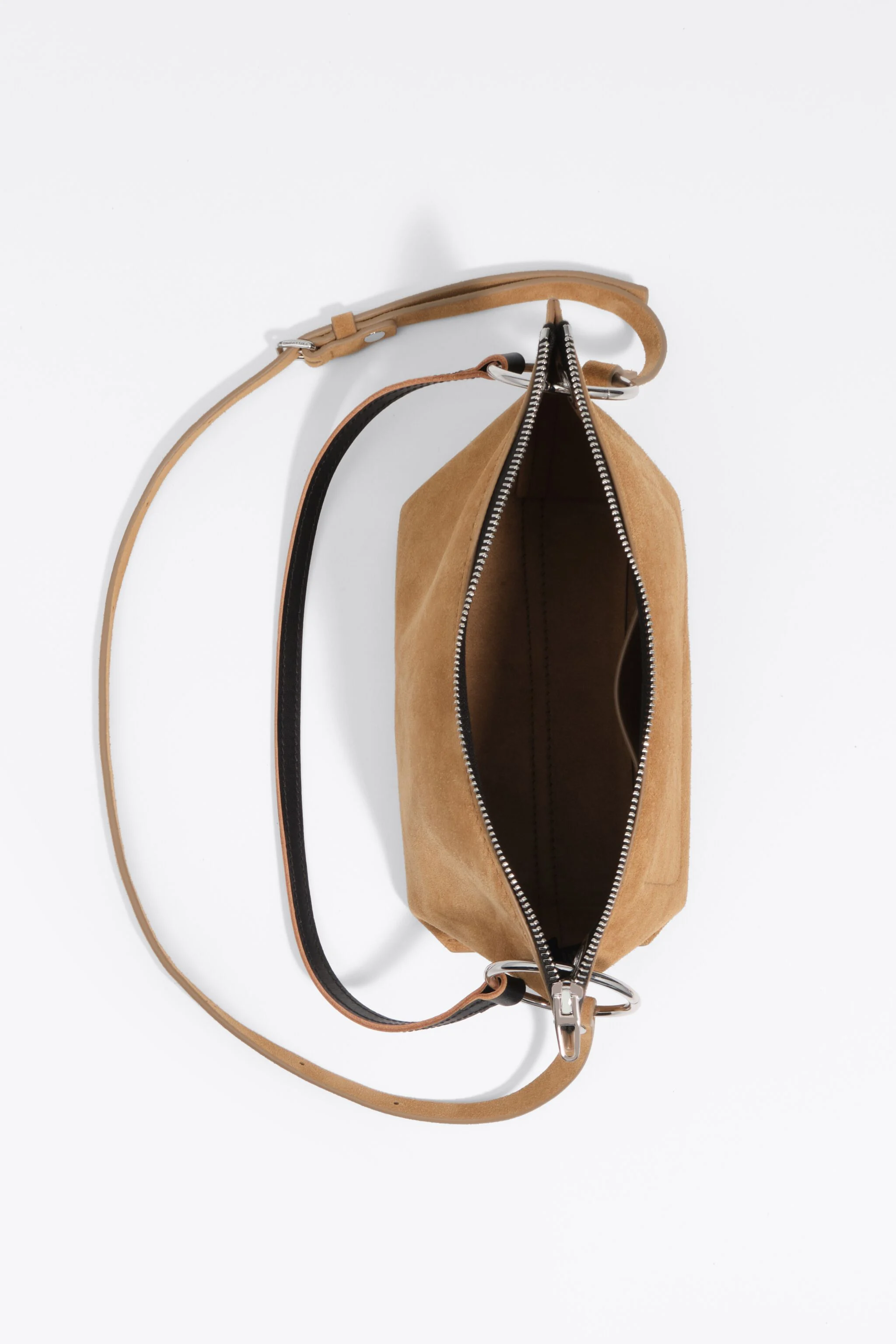 Bolsa Trapecio média em camurça natural