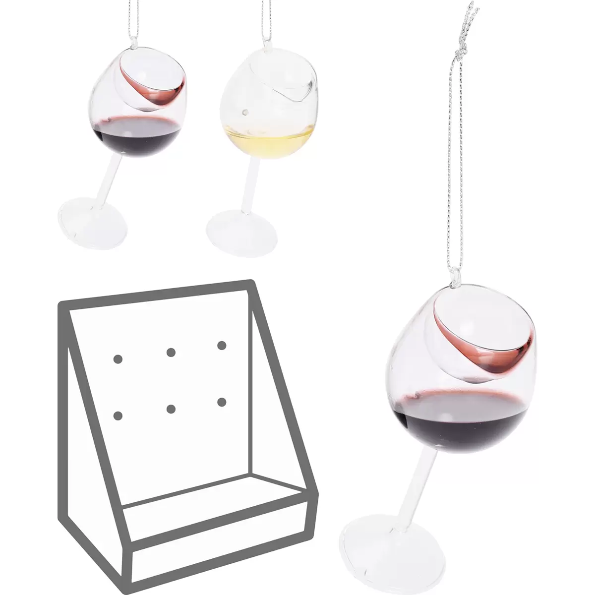 Hängedeko Weinglas Vini rot,weiss