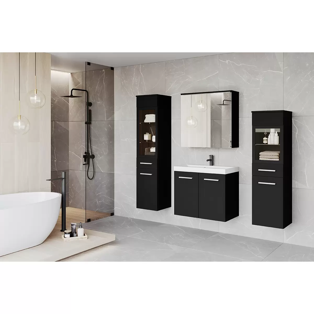 Badezimmer Madrid II Schwarz