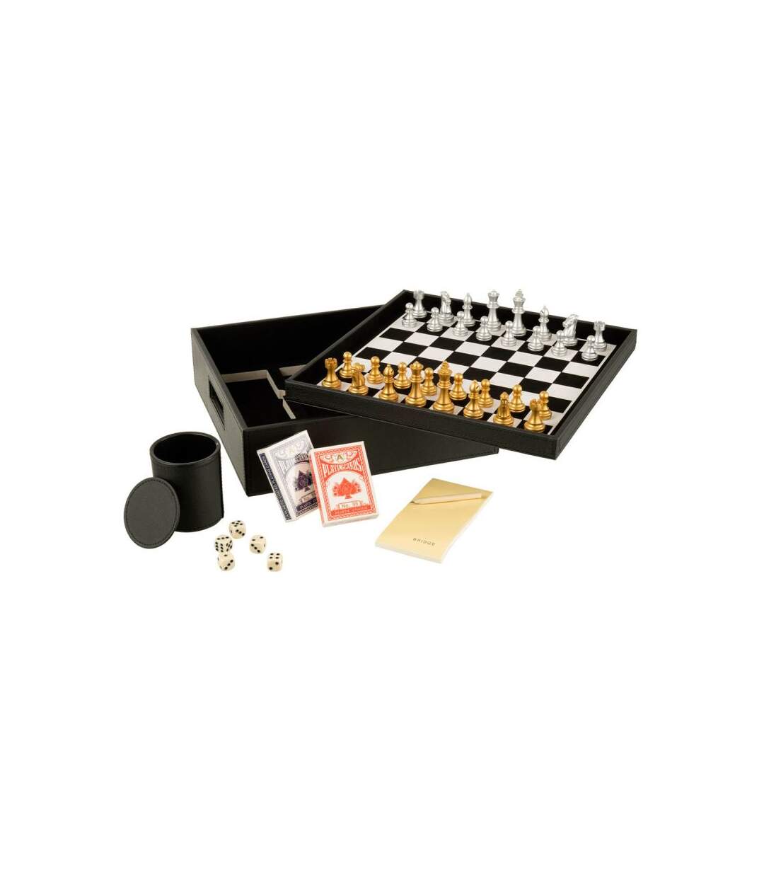 Paris Prix - Boîte Jeux De Cartes & échiquier ezra 35cm Noir