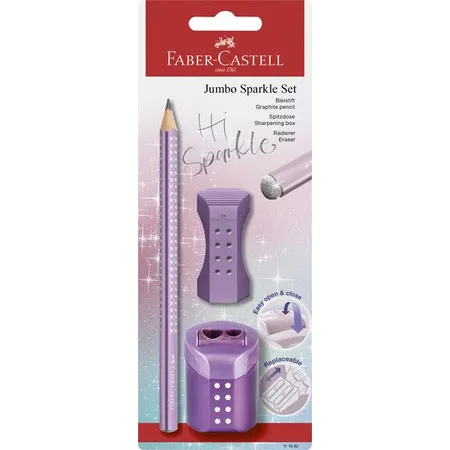 Faber-Castell Bleistiftset Jumbo Sparkle Set Cosmic, 1 Stück, 3-fach sortiert