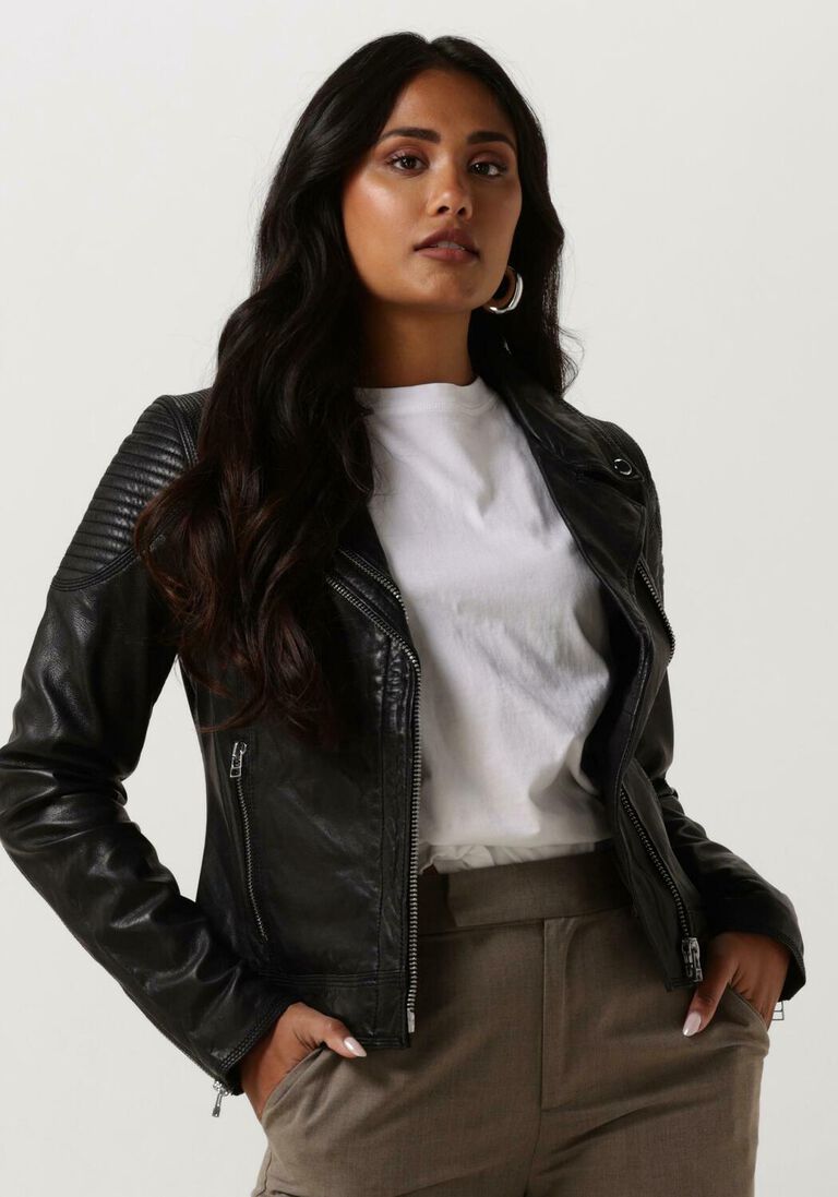 GOOSECRAFT zwarte goosecraft leren jas gc aaliyah biker
