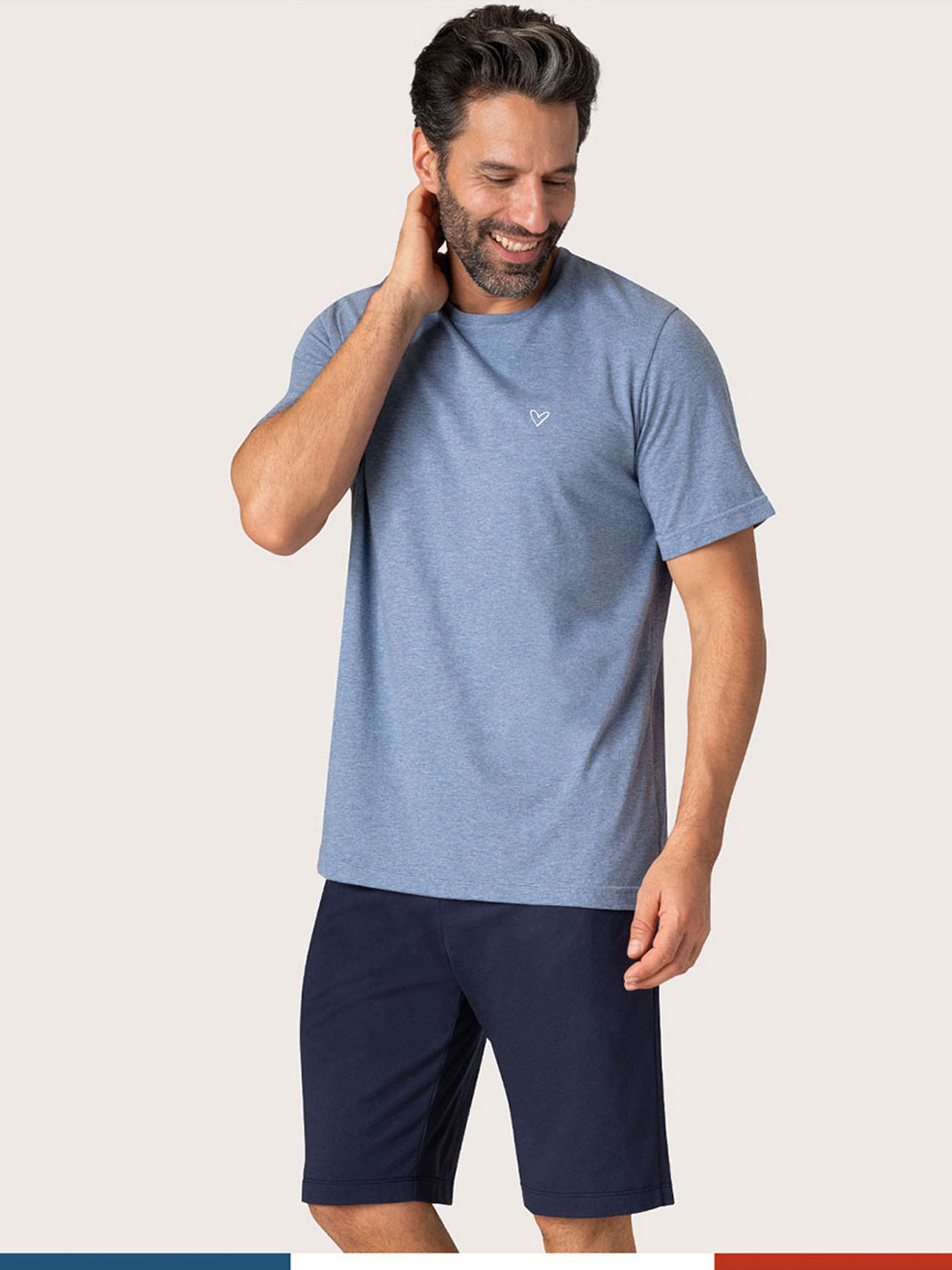 Pyjama court col rond homme Fait en Fran