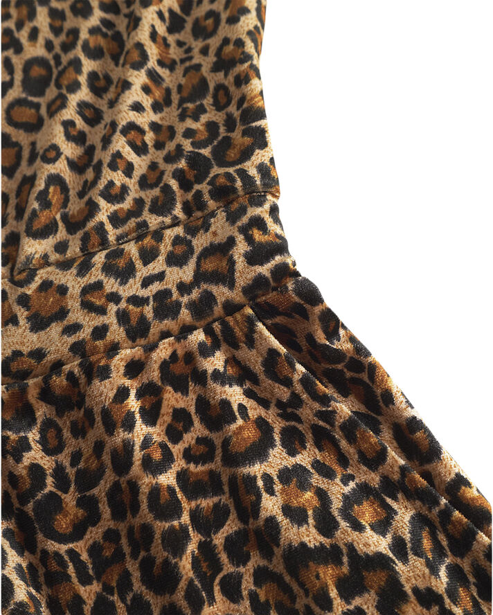 HUNKØN Angela Velour Jumpsuit Leopard