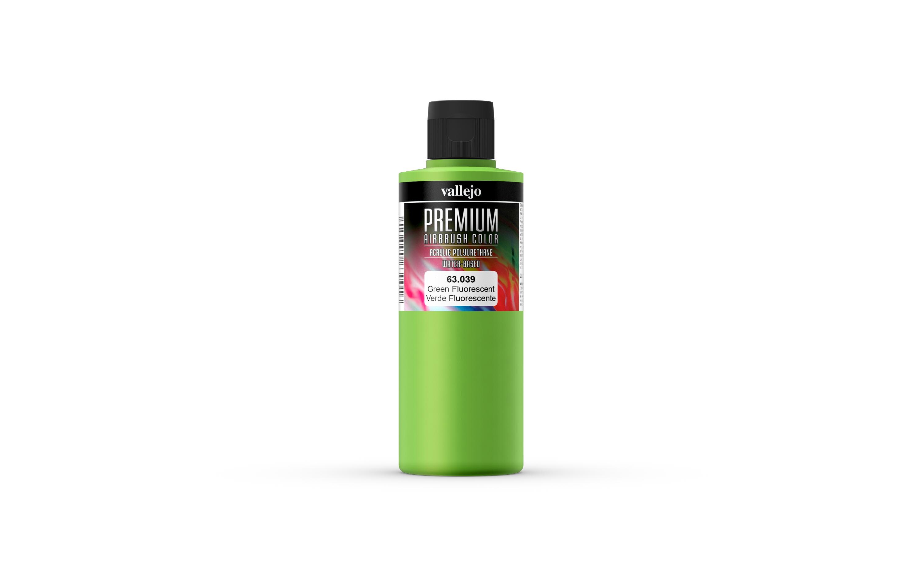 Airbrushfarbe Premium, Fluoreszierend, Grün, 200 mlPremium Airbrush Farbe zum Lackieren von Lexan, Polycarbonat, Glasfaser, Metall und Polyethylene