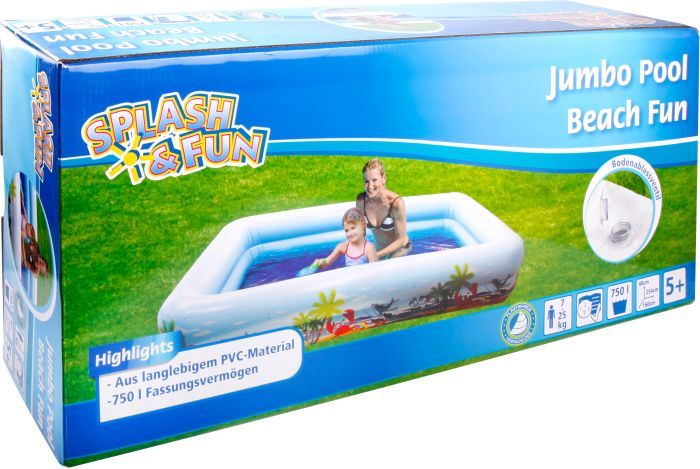 Pool BEACH FUN - JUMBO (254x160x48cm) in bunt