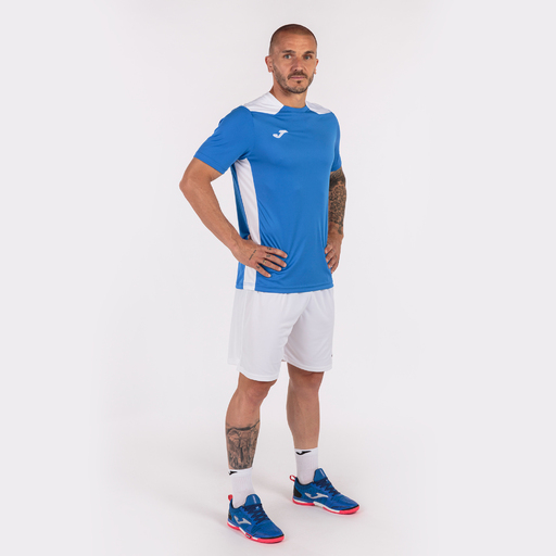 Camiseta Joma Championship VI Royal White de manga curta