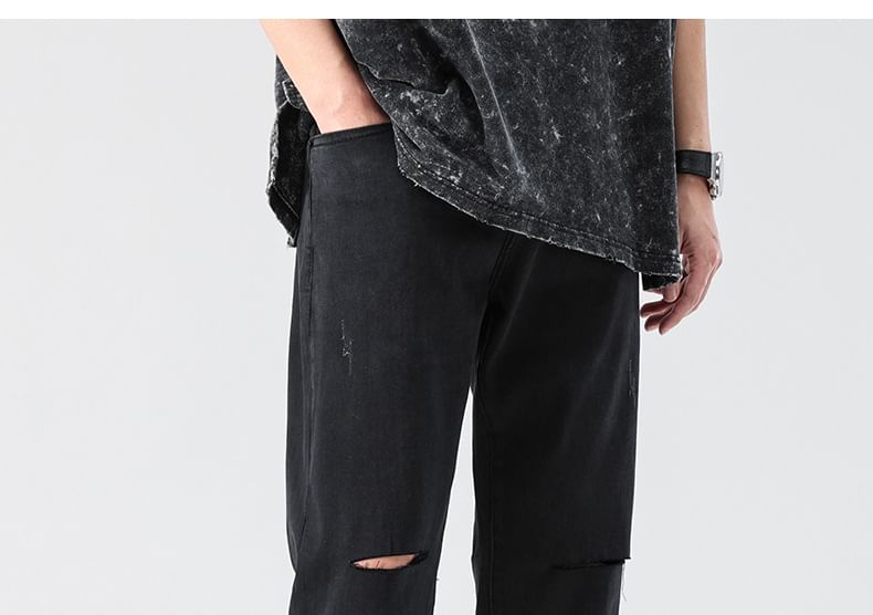 Goretti - Mid Rise Distressed Slim Fit Jeans