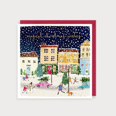 Houses Magical Christmas Wishes Card
