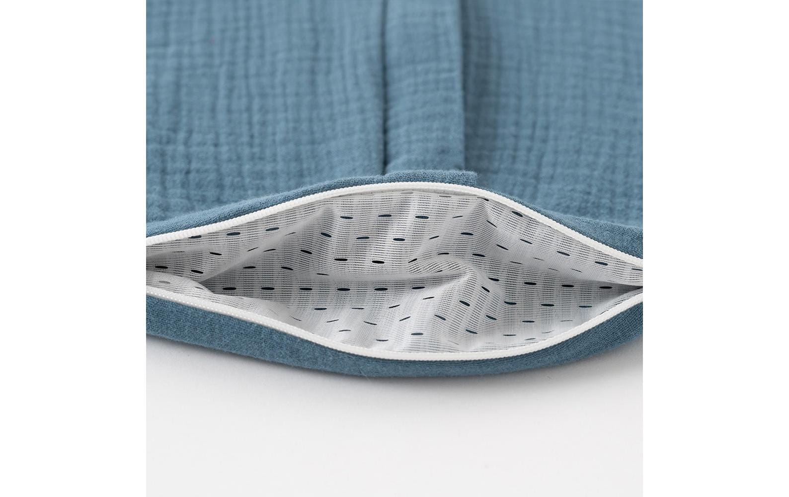 Baby-Sommerschlafsack jeansblauLeichter Sommerschlafsack aus Baumwollmusselin perfekt für warme Sommernächte