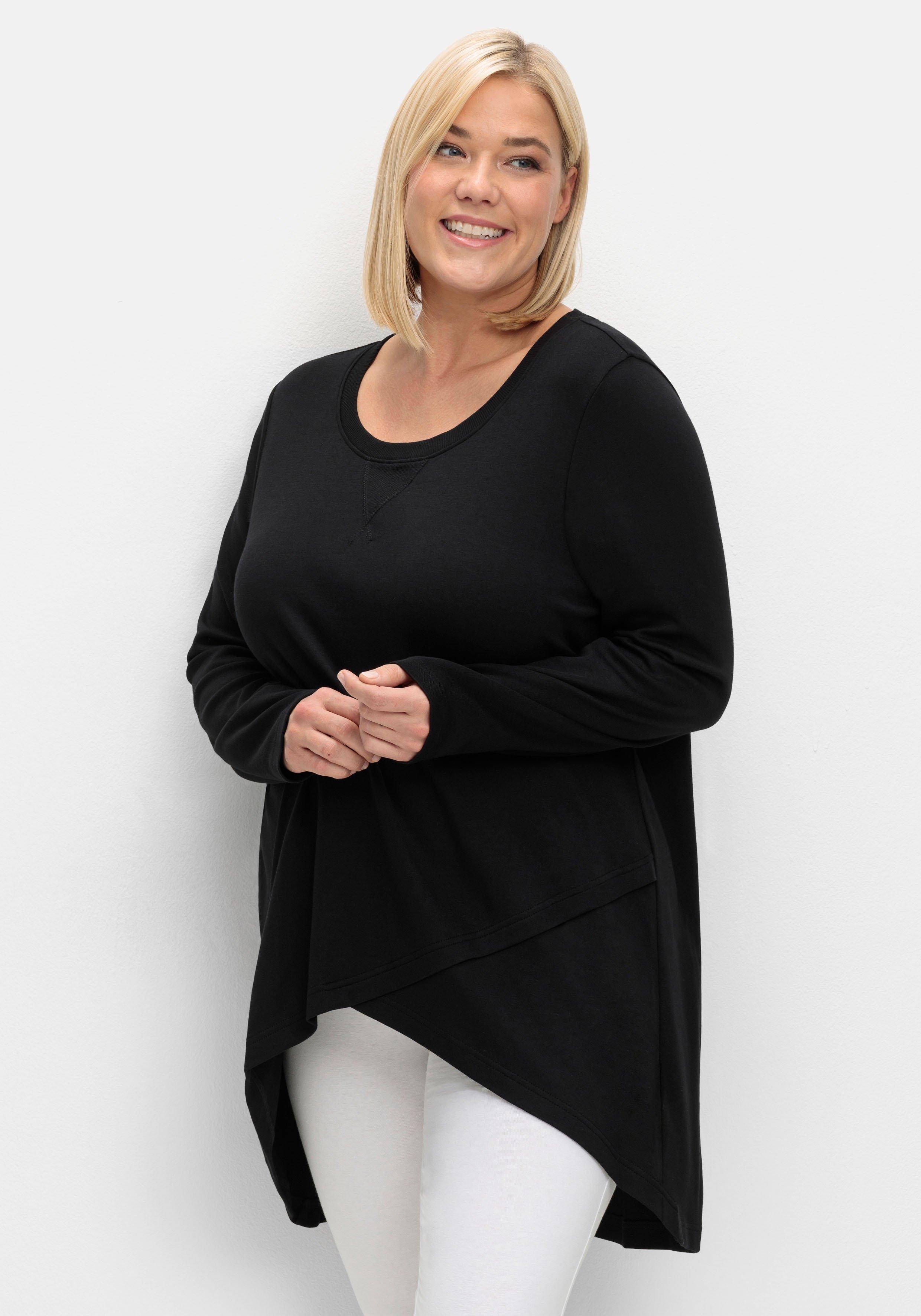 Longshirt in Wickeloptik, in leichter A-Linie