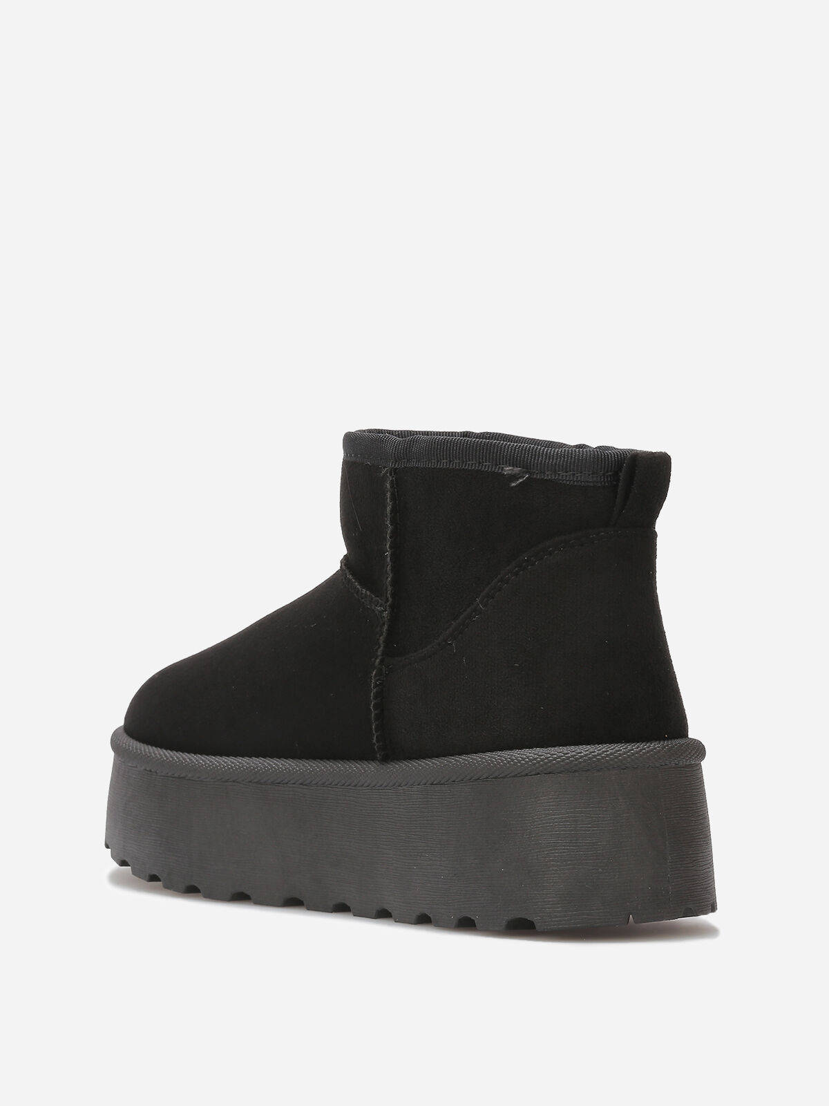 Boots en suédine fourrées à plateforme- Noir