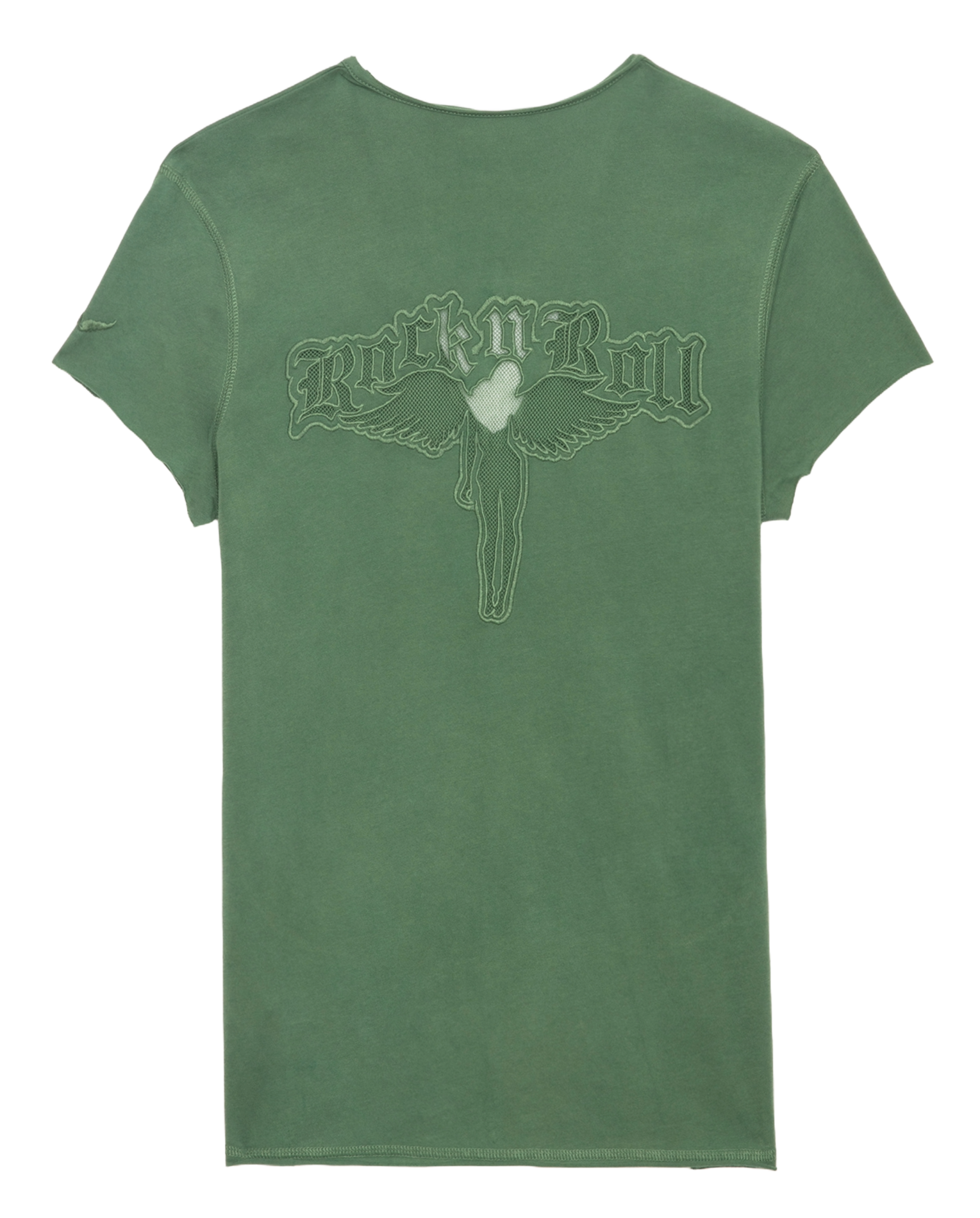 STORY - Tee-shirt droit en coton bio brodé | Vert