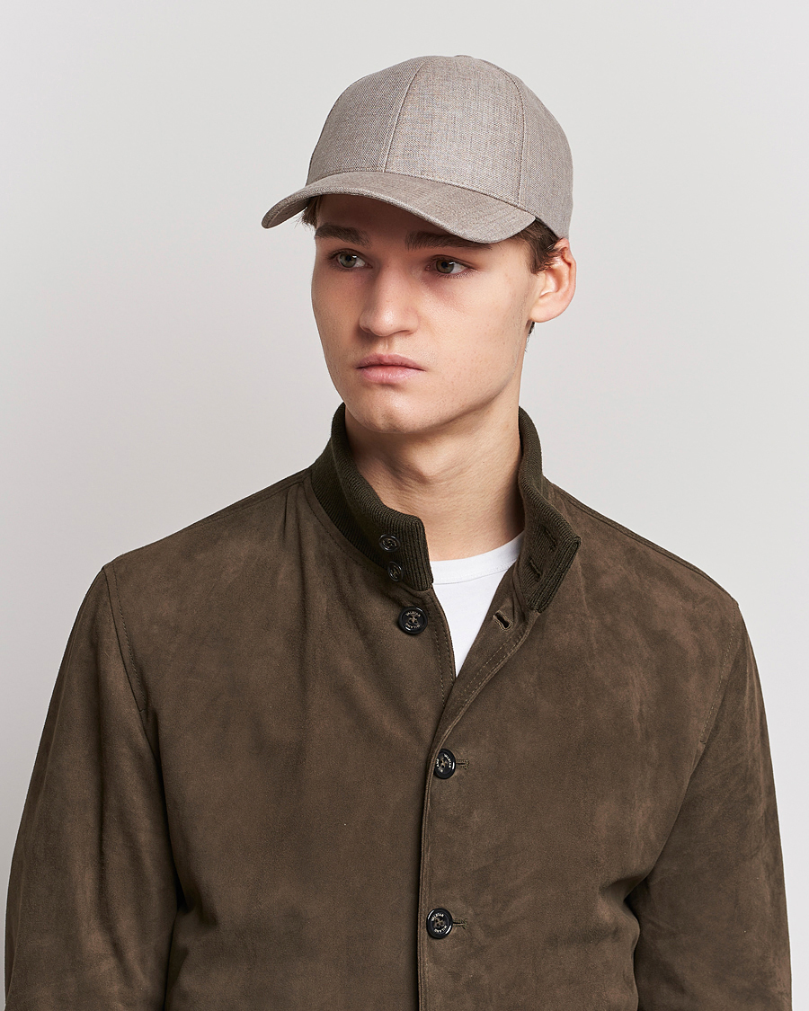Varsity Headwear Linen Baseball Cap Argent Khaki