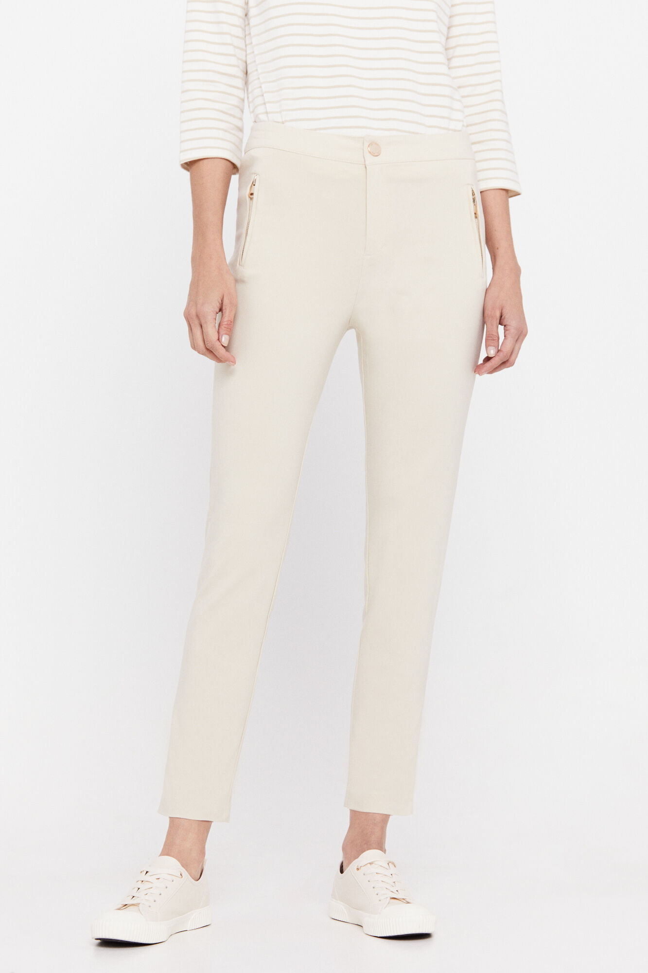 Calças skinny - Estampa marrom