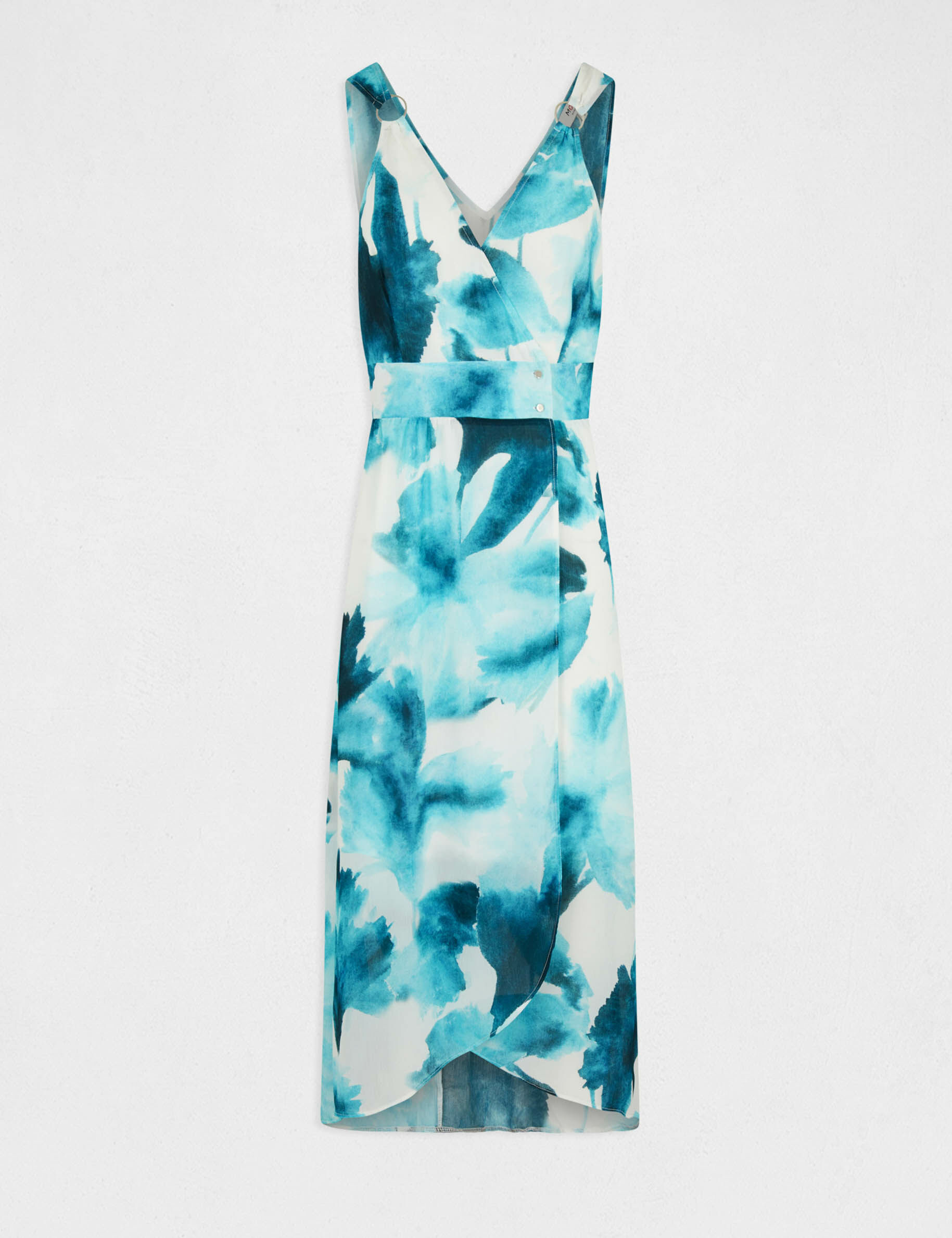 Robe longue portefeuille imprimée multico femme - multico