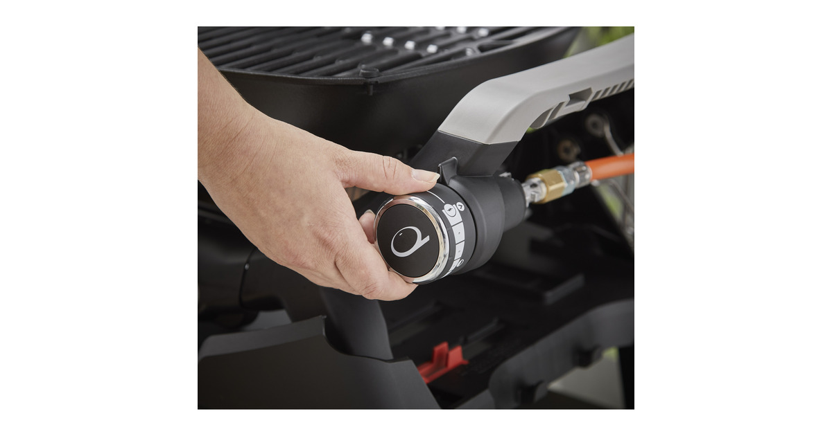 WeberQ 1200N gasbarbecue met zijtafels en compact onderstel  (Zwart, 1 Brander | Propaan/butaan)