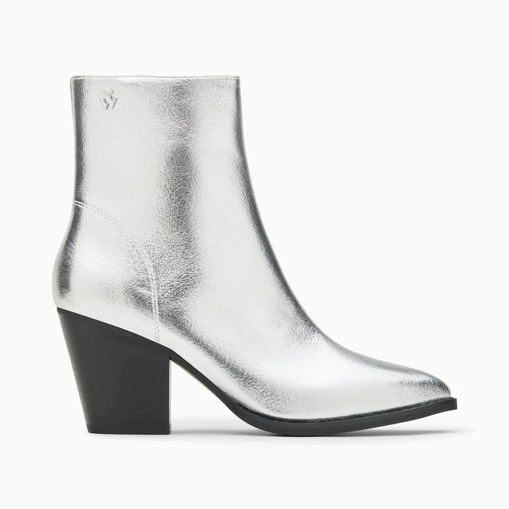 Bottines-Bottines santiags Dina argent à talon