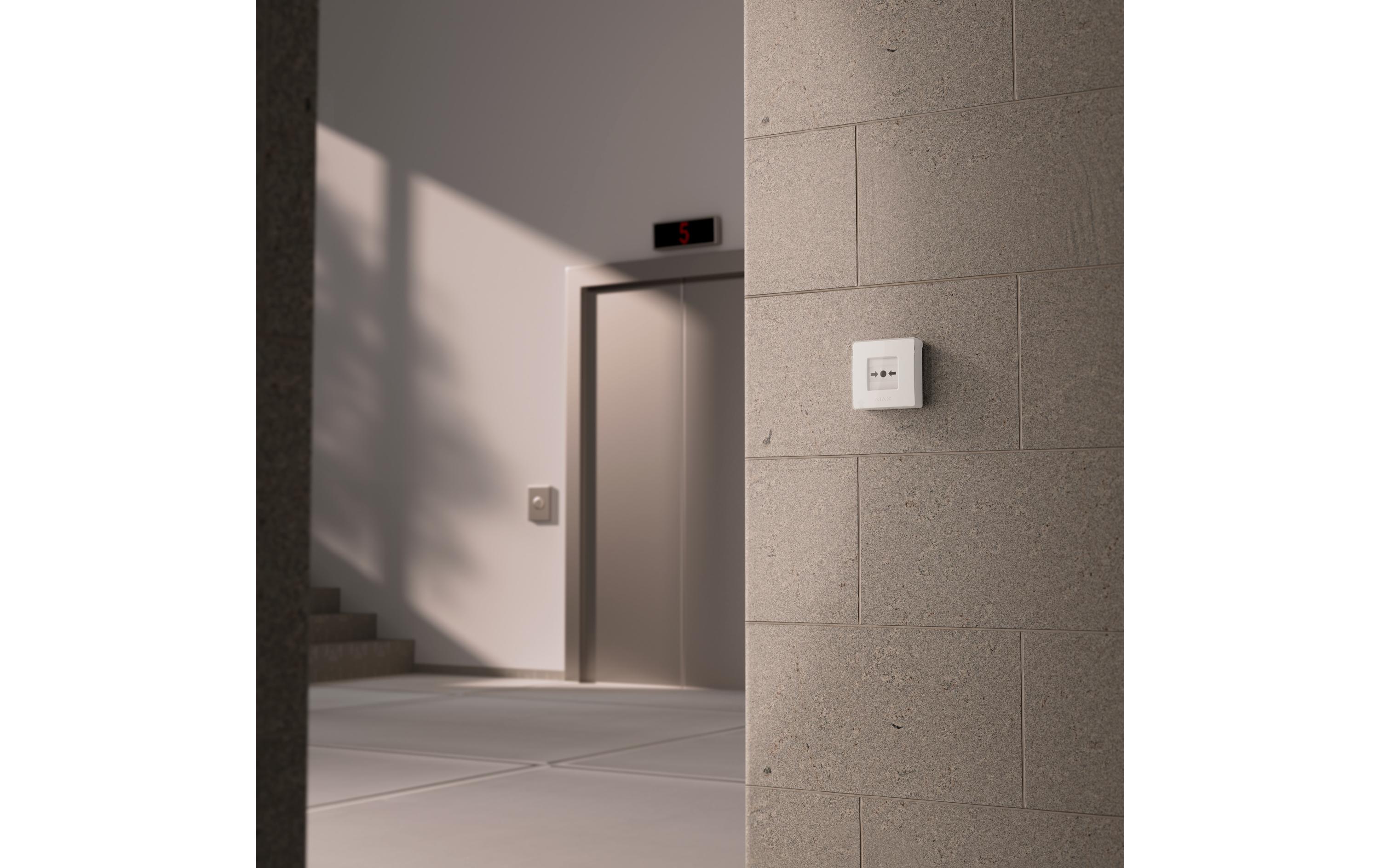 Funk-Taster ManualCallPoint (White) Jeweller Weiss<br>Funk-Druckknopfmelder mit rücksetzbarem Auslöseelement und programmierbaren Szenarien