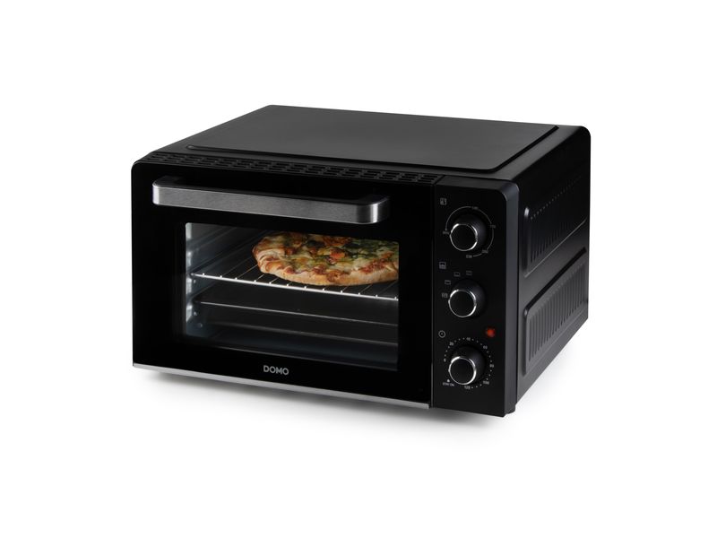 Domo Backofen DO1107GO 28 l, Schwarz Kleinbackofen mit hochwertigem Wärmeelement für gleichmässige Ergebnisse