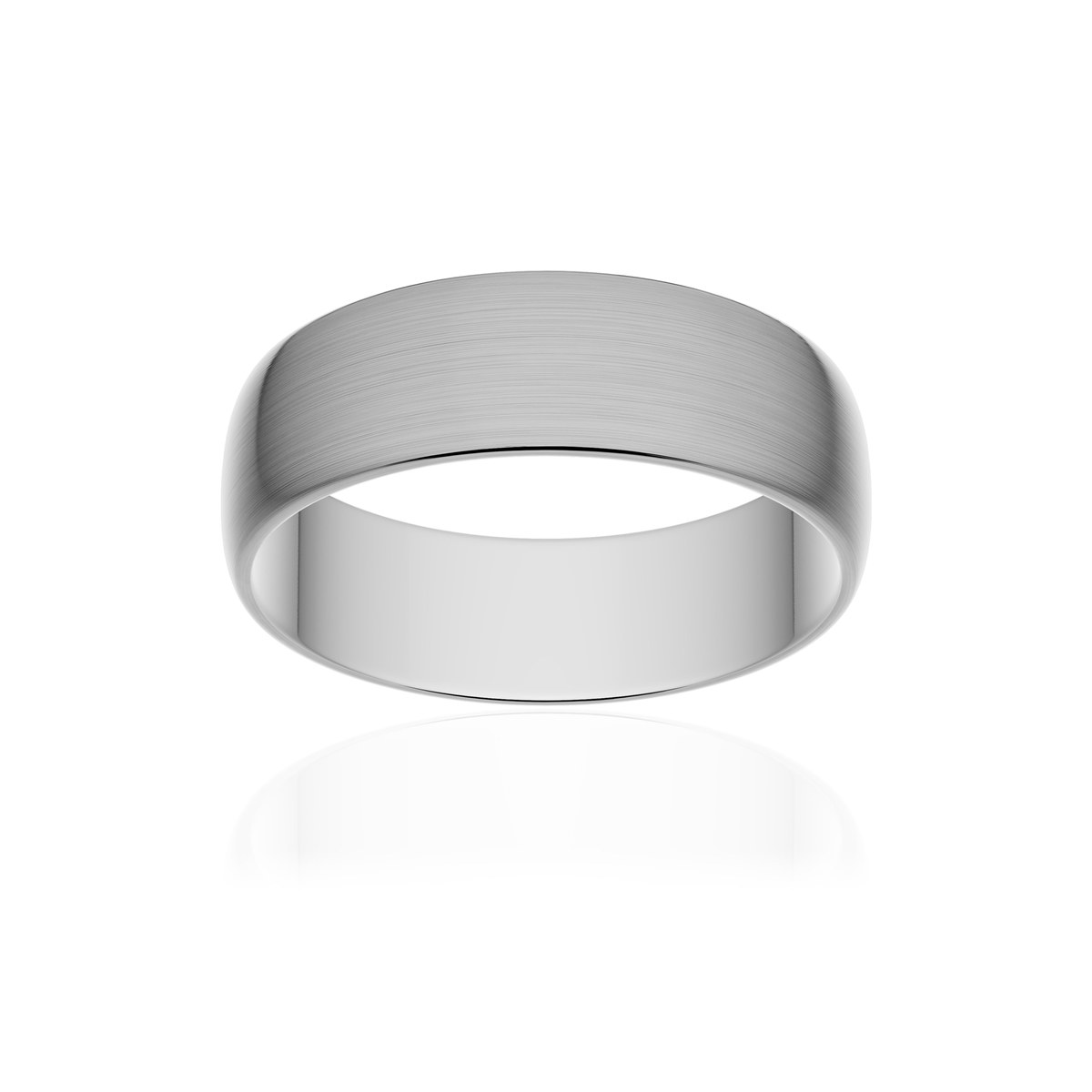 Alliance or 375 blanc brossé demi-jonc 6mm
