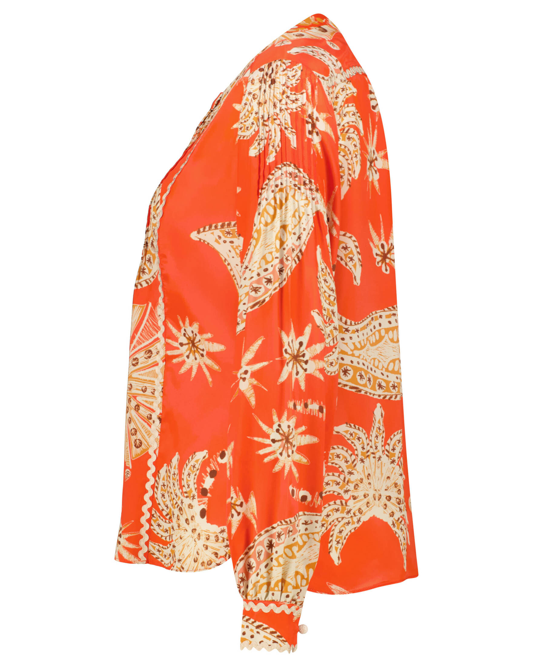 IVI Collection| Damen Tunikabluse aus Viskose-Seidenmix PALM VIBES