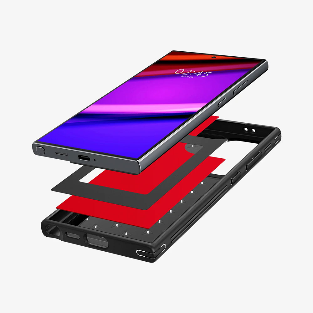 Samsung Galaxy S24 Ultra Cryo Armor Case Gummi Hülle (ACS07291) - Schwarz / Rot