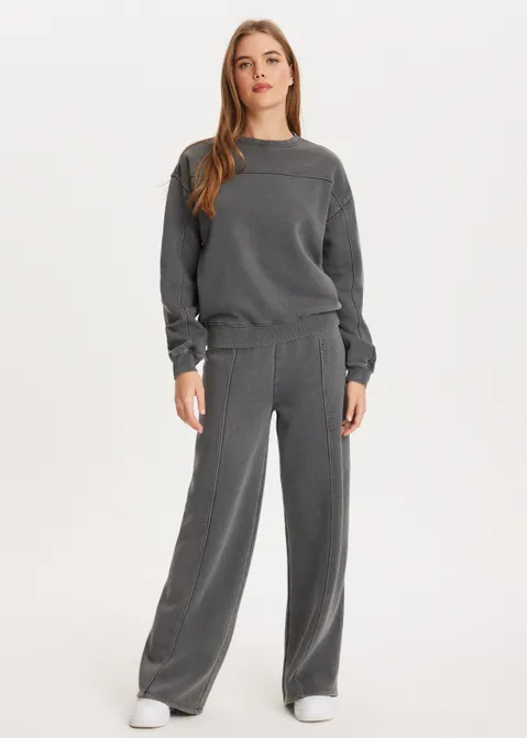 Sweatpants met wijde pijp antraciet (ANTRA)