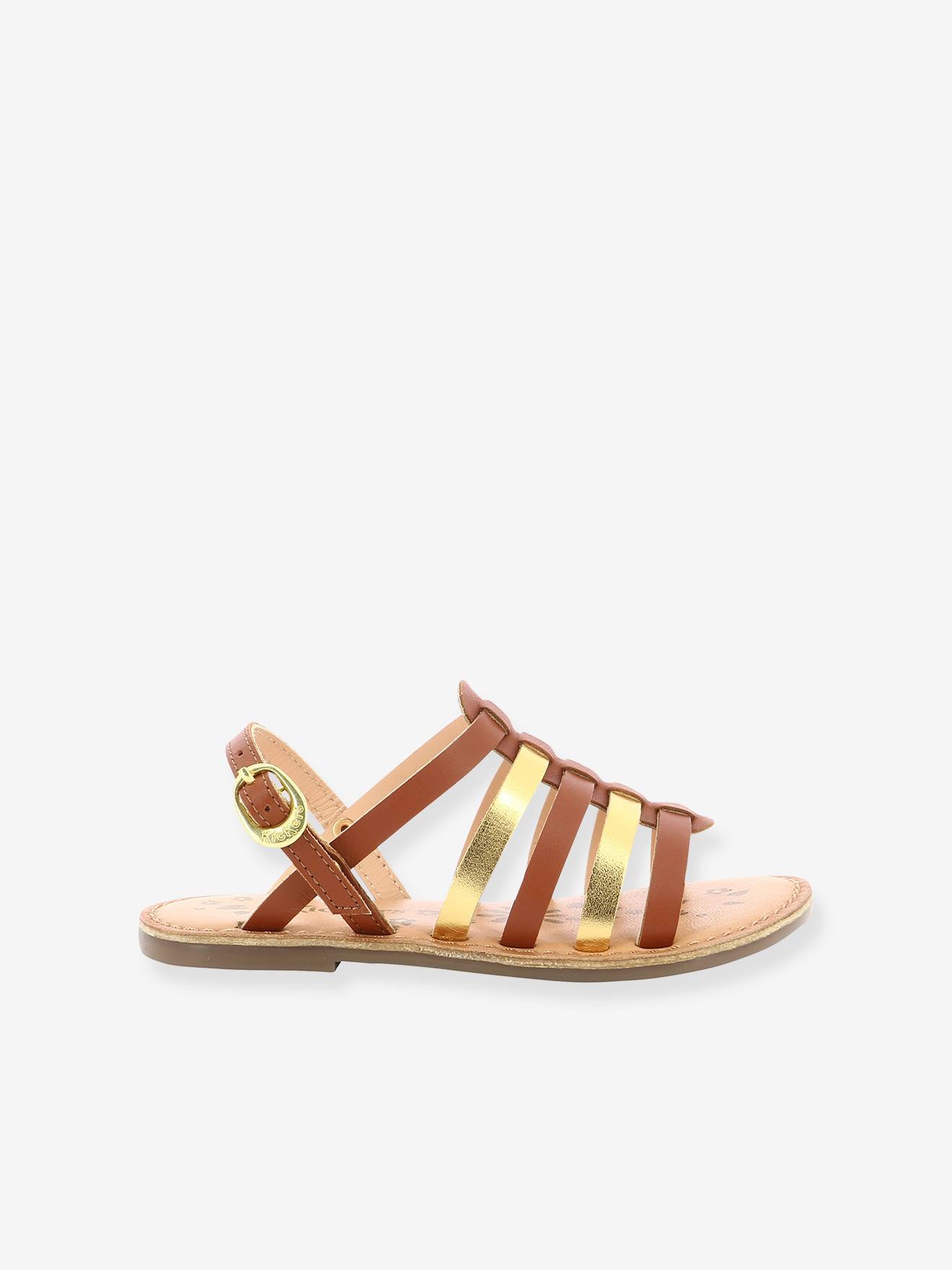 Sandálias KICKERS® Dixon Diva em couro liso marrom médio
