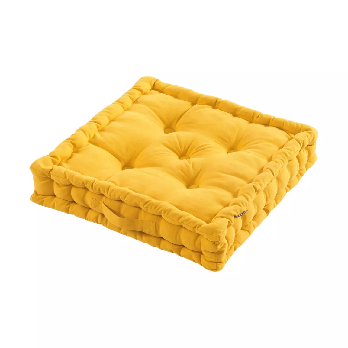 Coussin de sol coton (50 x 50 cm) Pixel Jaune moutarde