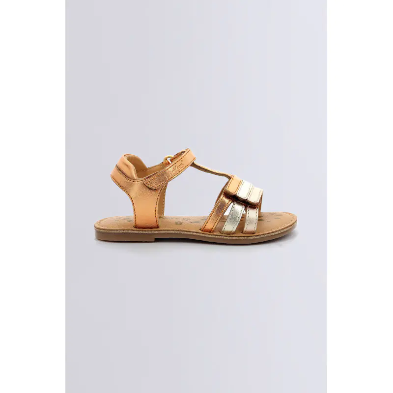 Diamanto Orange cuivre SANDALES Cuir Fille