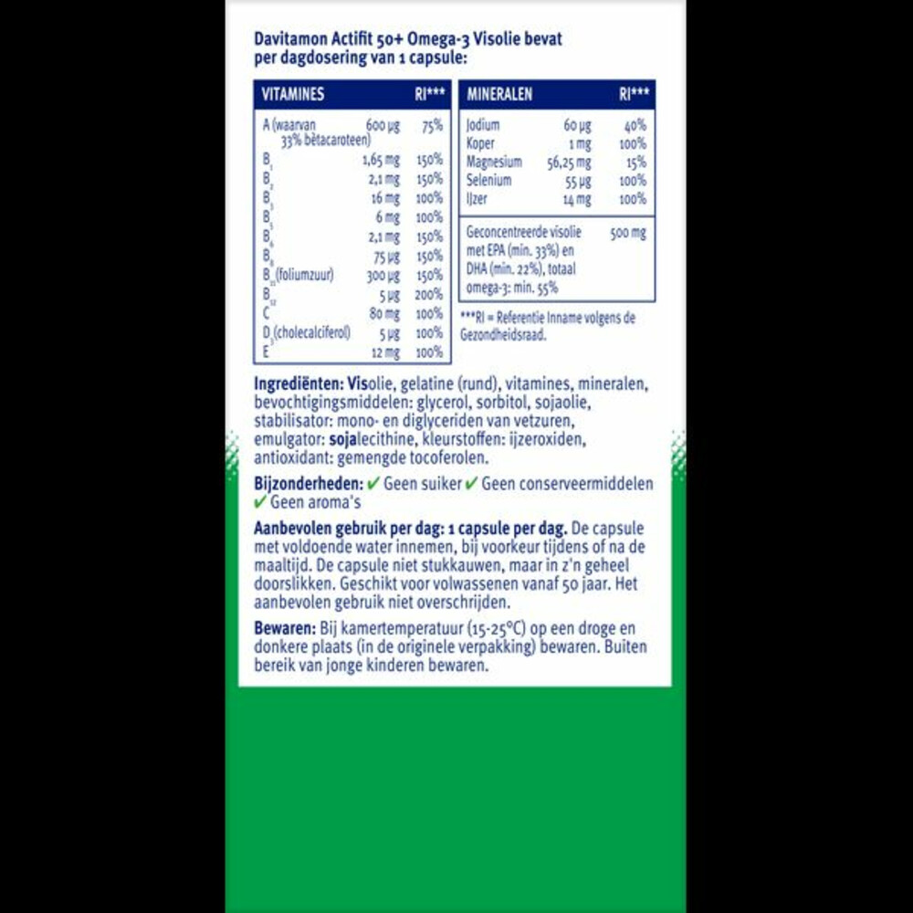 Davitamon Actifit 50+ Omega-3 Visolie150 capsules