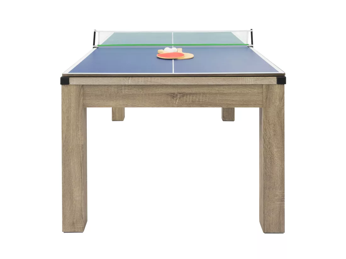 Table transformable Billard & Ping-pong - Coloris naturel clair - L182 x l102 x H80 cm - HENK