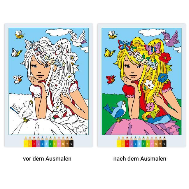 Ravensburger CreArt Malen nach Zahlen ab 7: Feen, Elfen, Meerjungfrauen, Großes Malbuch, 48 Motive