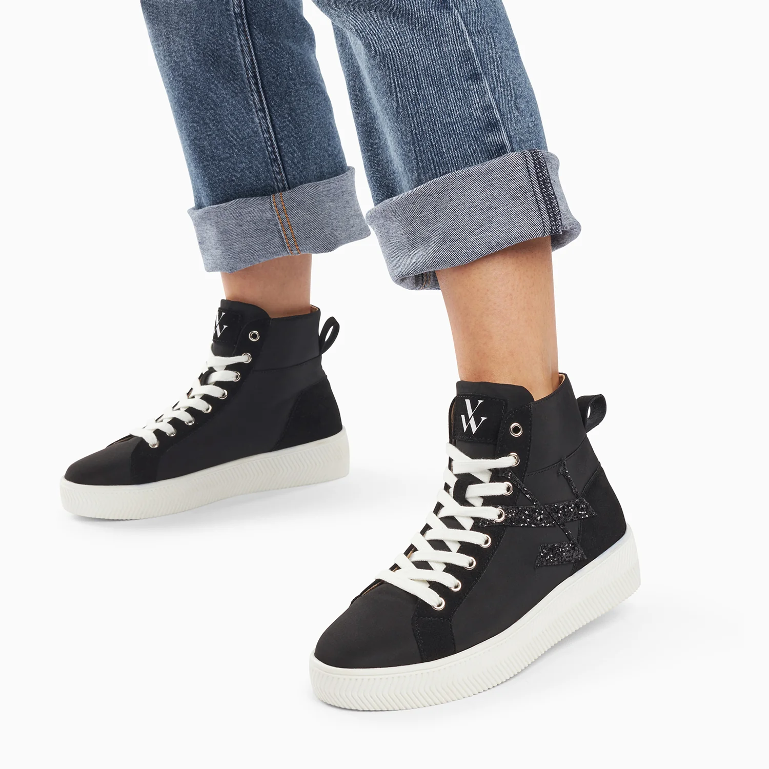 Sneakers-Baskets monogramme Sabrina montantes noires